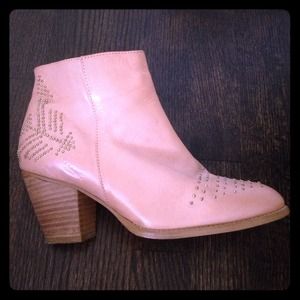 pink leather booties