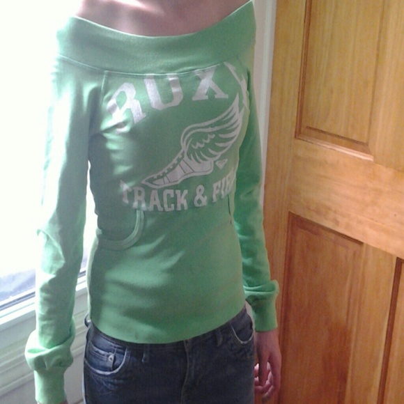 Green off the shoulder top