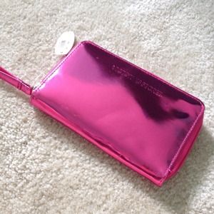 Victorias Secret pink metallic clutch