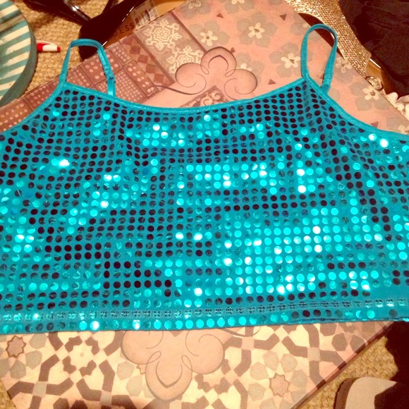 Teal half tank size medium bling