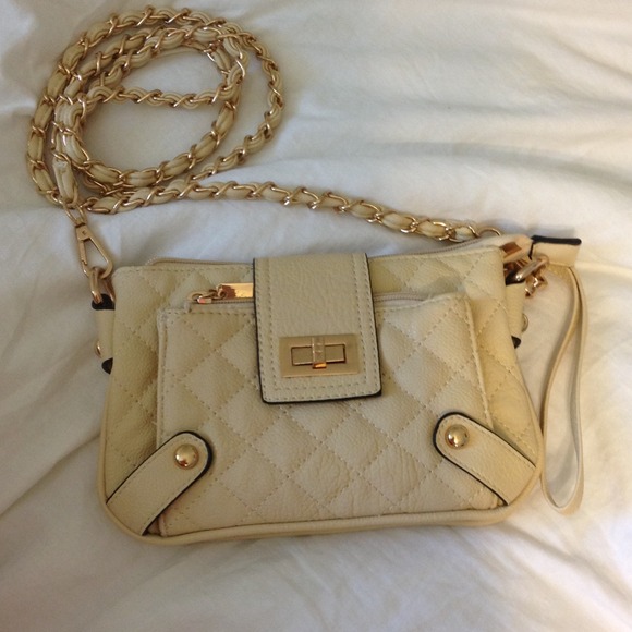Nude and gold purse/clutch