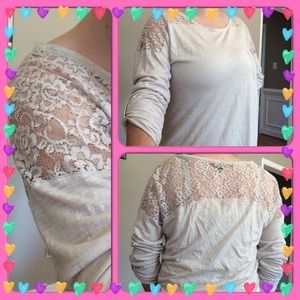 @crazychrista101 express loose fit lace detail top