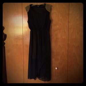 Black and gold semi-formal dress