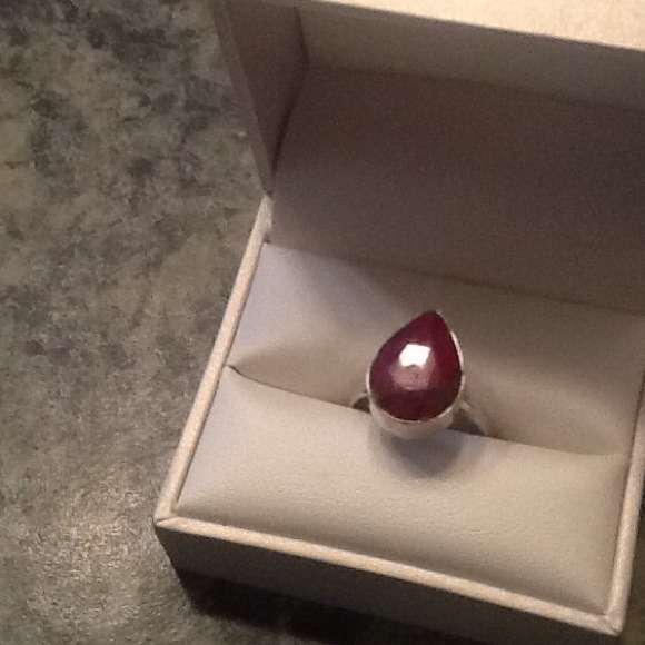 925 silver ruby mined ring sold