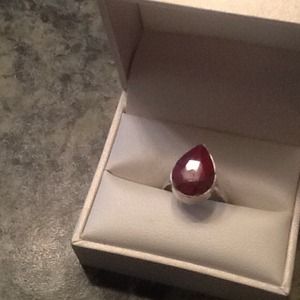 925 silver ruby mined ring sold