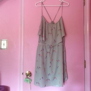 American Eagle Grey Bird Print Sundress