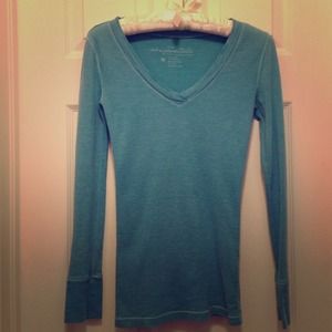 Turquoise Long Sleeve V-neck