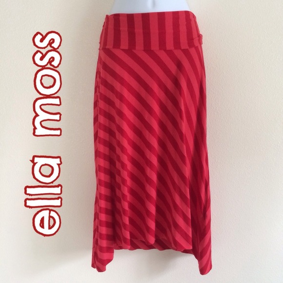 Ella Moss striped midi jersey skirt