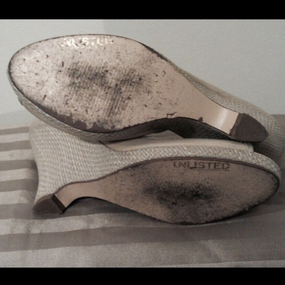 Kenneth Cole Beige Espadrille Wedge Peeps - Picture 4 of 4