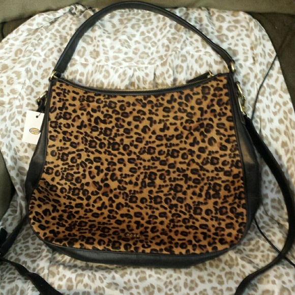 Fossil Handbags - Fossil memoir hobo cheetah calf hair NEW 248.00
