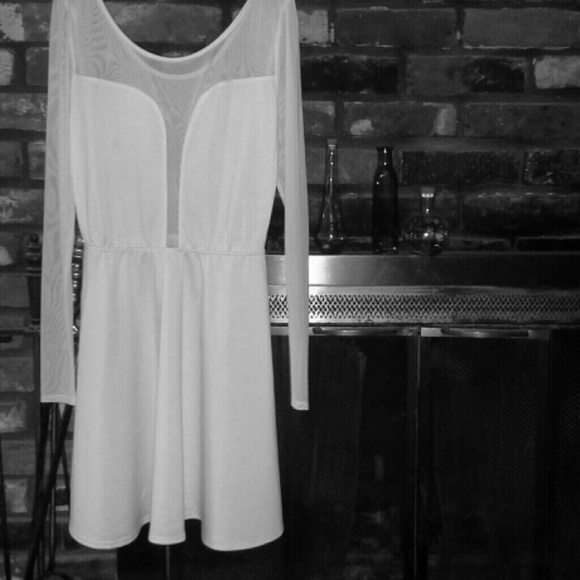 White/Sheer Cutout Dress - Picture 1 of 3