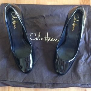 Cole Haan black patent leather pumps