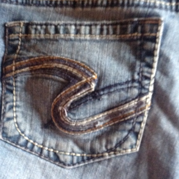 Silver crop jeans