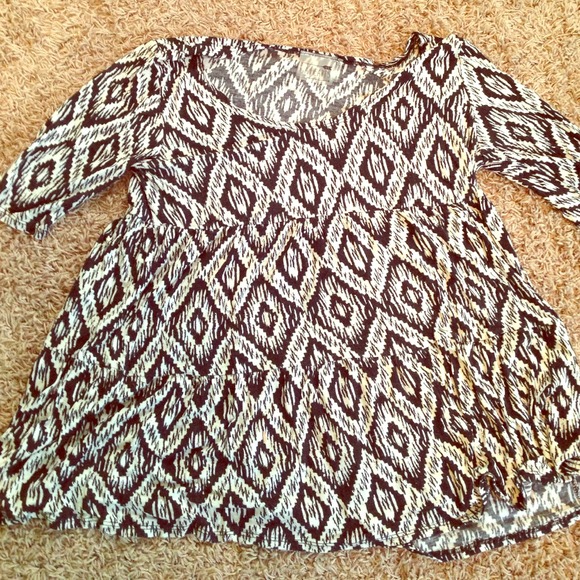 LA Hearts Tribal Patterned Baby Doll Shirt