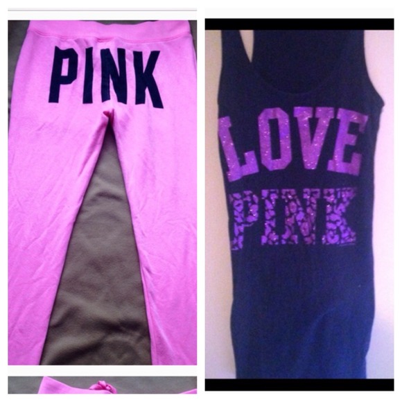 Pink vs sweatpants & PINK tank ✨
