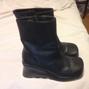 Aldo black platform boots