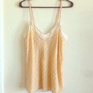 Free People -open tie back tank top, beaded accent