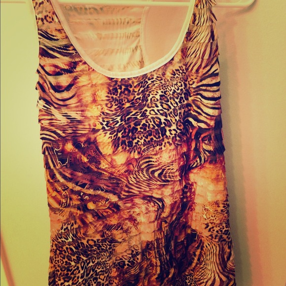 Jordan Taylor top zebra cheetah prints size XL