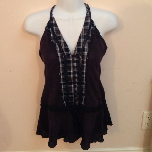 Free People brown boho tank top shirt