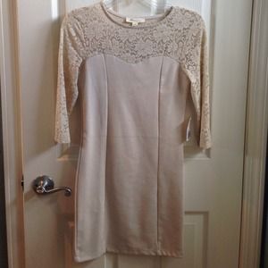 SOLD Forever 21 nude/tan bodycon bandage dress