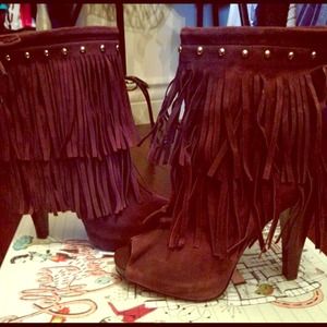 Bebe brown suede boots size 8