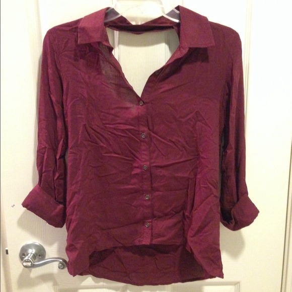 SOLD Tillys maroon blouse button up