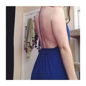Cobalt blue open back maxi dress NWOT