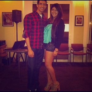 Turquoise T-back Ruffle Top