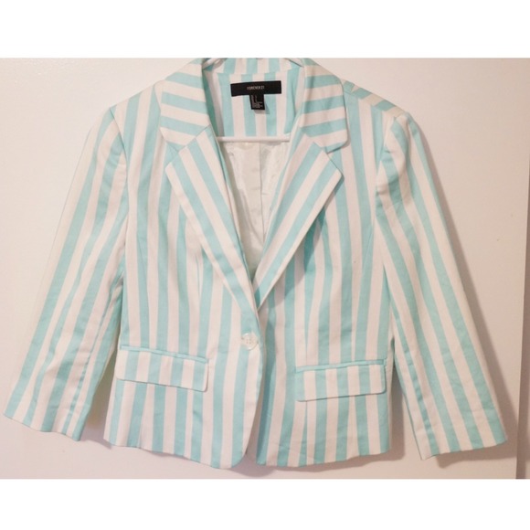 Mint|White Blazer