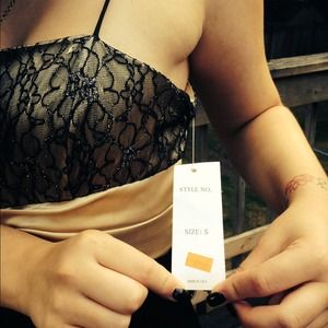 Formal, floor length dress.