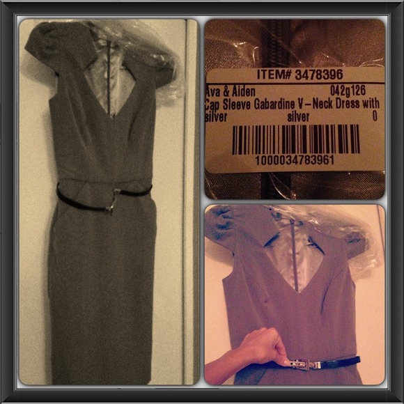 ⭐️RARE⭐️Ava & Aiden Cap-sleeve Sheath Midi Dress - Picture 3 of 4