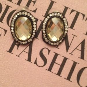 Edgy glam crystal earrings