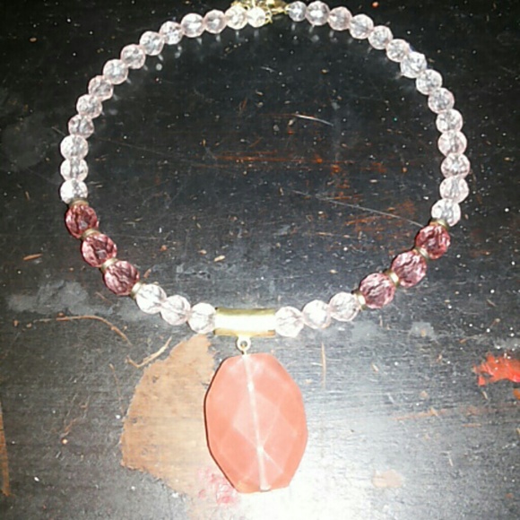 Peachy nudeish pink necklace