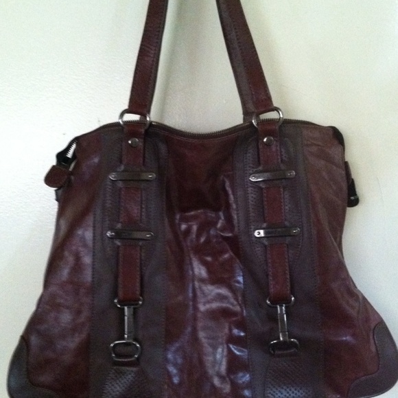 Bijar Dark Cherry Leather Handbag! - Picture 3 of 4