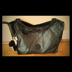 Kipling glossy black tote