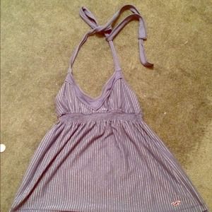 Sleeveless blue and gold top