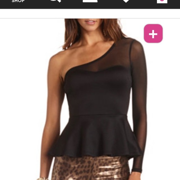 One sleeve peplum shirt - size med