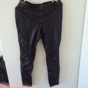 leather look pants
