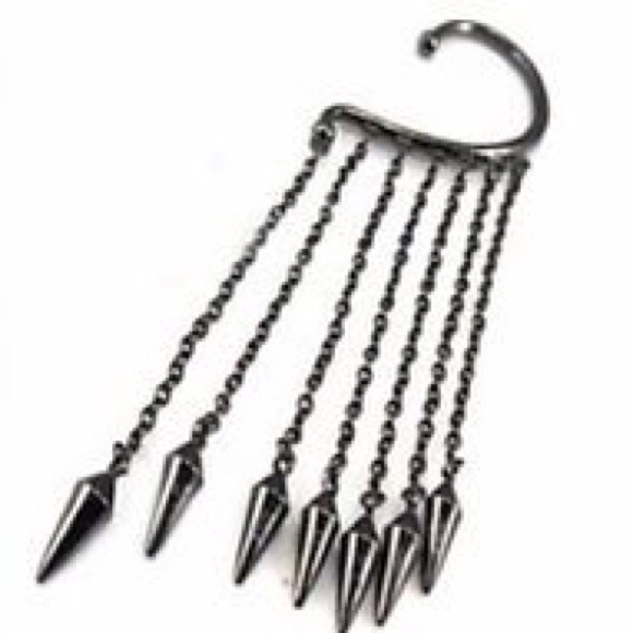 SOLD------Gunmetal Gothic Punk Ear Cuffs NWOT - Picture 2 of 4