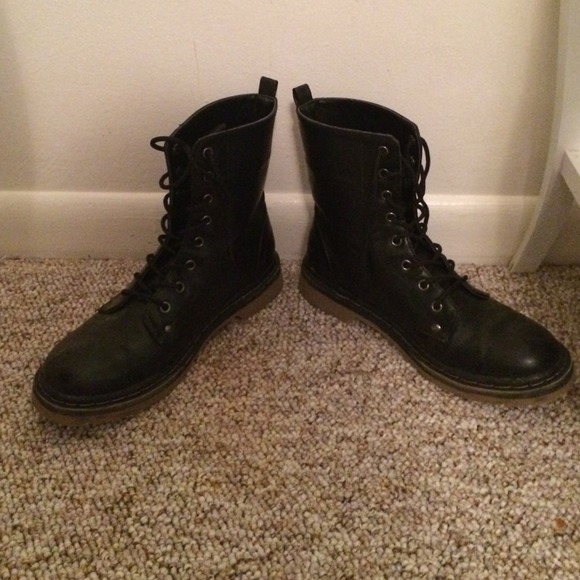 Black combat boots