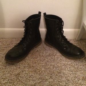 Black combat boots