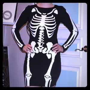 Topshop Skeleton Bodycon Dress