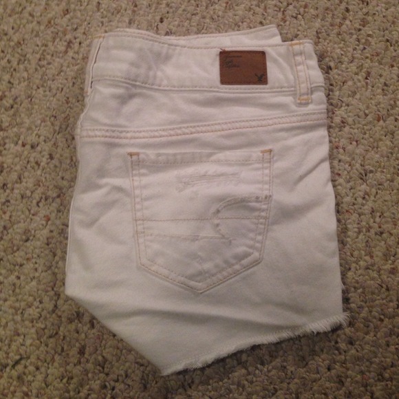 White AE Denim Shorts
