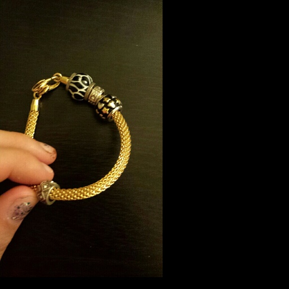 Gold charm bracelet