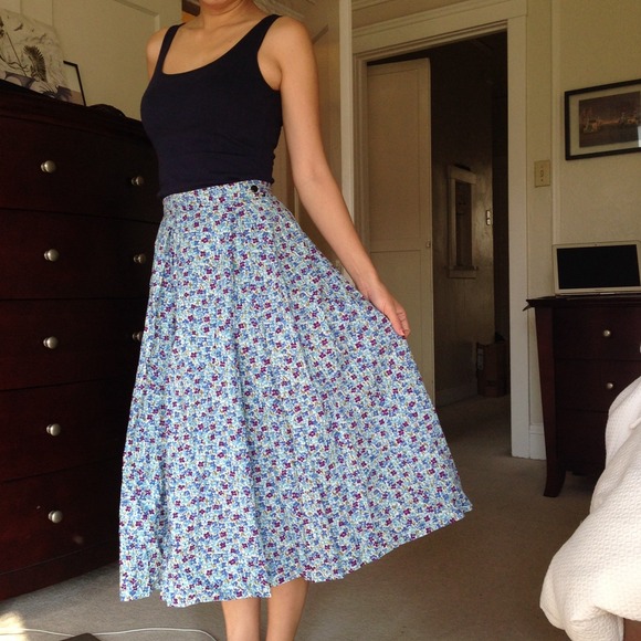 Flared Floral Skirt