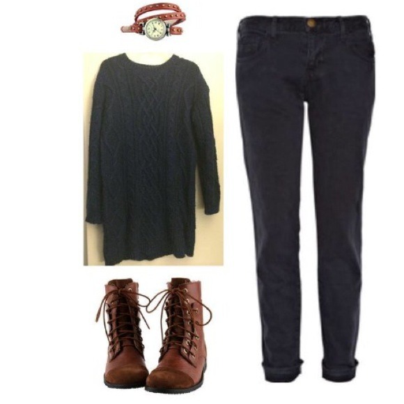 Moda International Sweaters - Moda navy blue sweater/dress