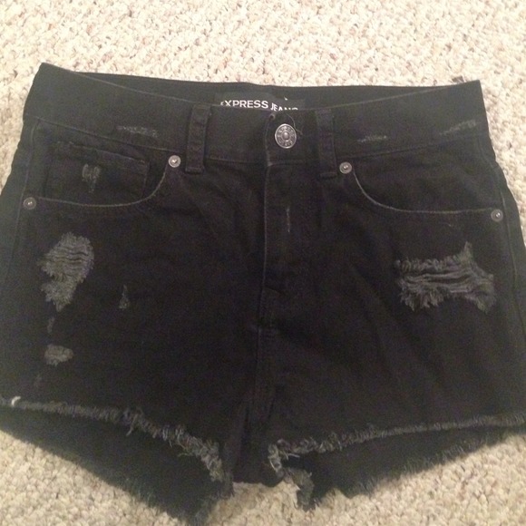 Black Denim Express Jean Shorts