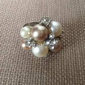 Champagne & Pearl adjustable ring