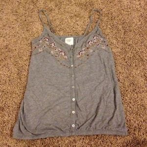 Grey/floral tank top