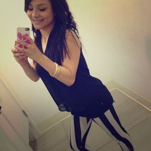 Black and white striped leggings